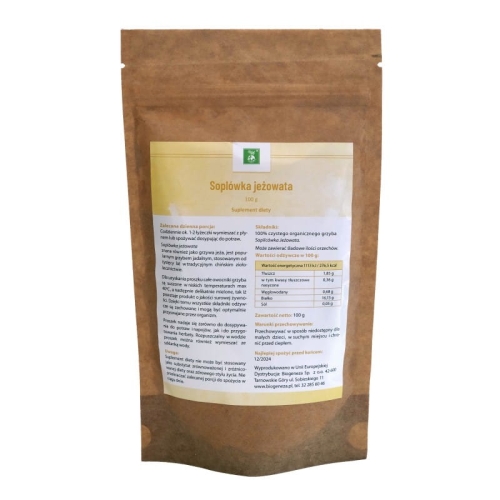 Soplówka jeżowata w proszku RAW (100g) Lions Mane, Hericium